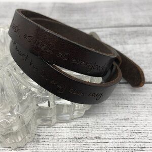 Jane Austin Quote Leather Wrap Bracelet